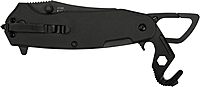 Kershaw Funxion EMT (8100); Multifunction Folding Pocketknife; 3 inch Partially Serrated Stainless Steel Blade; Carabiner Clip, Cord Cutter, Screwdriver Tip, Hex Wrench, Glassbreaker Tip , Black