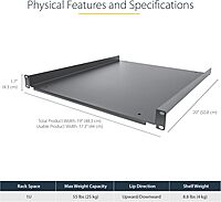 StarTech.com Universal Server Rack Shelf - Fixed Cantilever Tray for 19in Racks