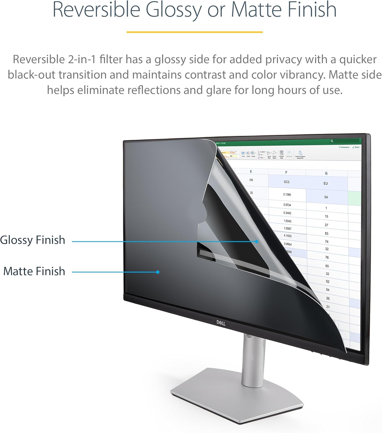 StarTech.com Monitor Privacy Screen - Reversible Matte/Gloss Filter