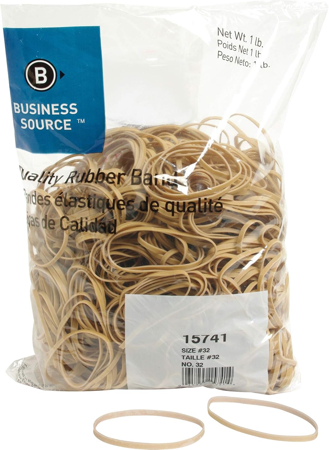 Business Source Quality Rubber Bands - Size: #32 - 3in Length x 0.1in Width - Sustainable - Rubber - Crepe - 700 / Pack
