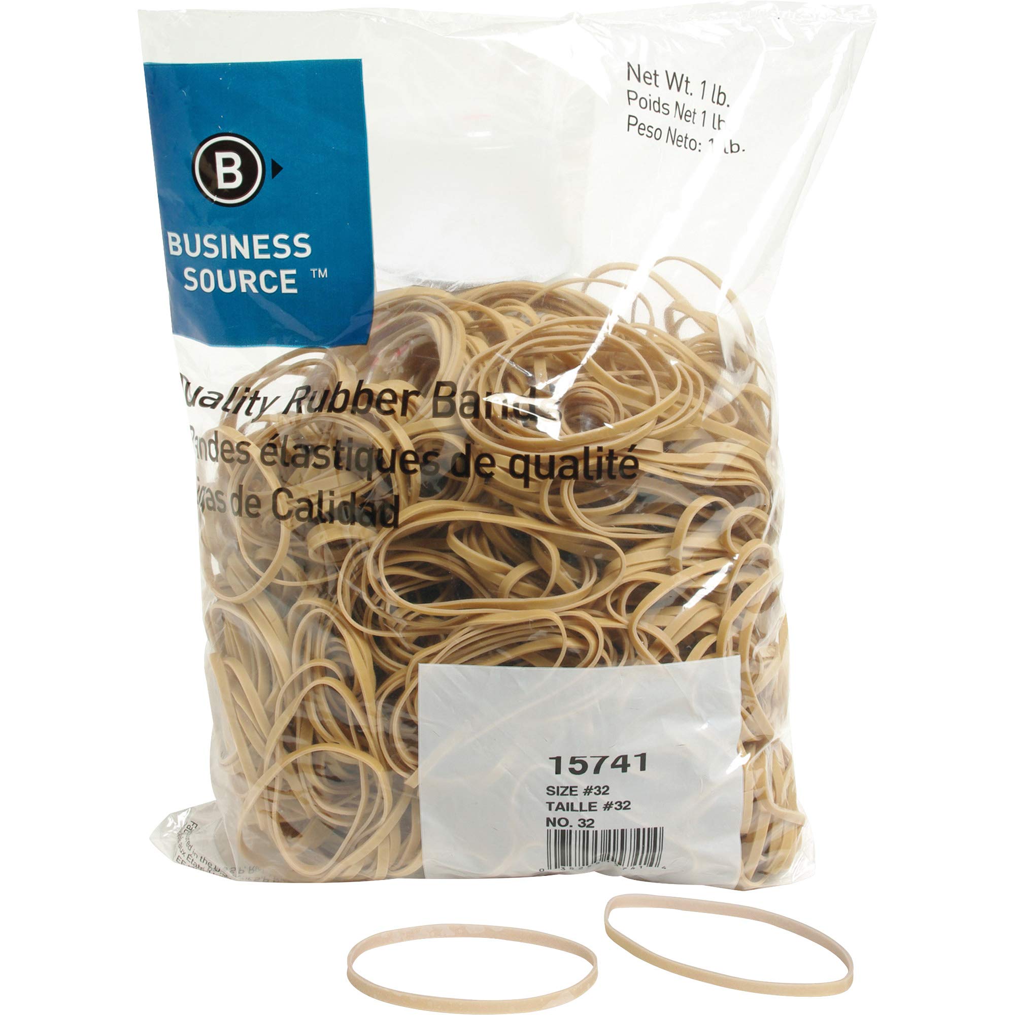 Business Source Quality Rubber Bands - Size: #32 - 3in Length x 0.1in Width - Sustainable - Rubber - Crepe - 700 / Pack