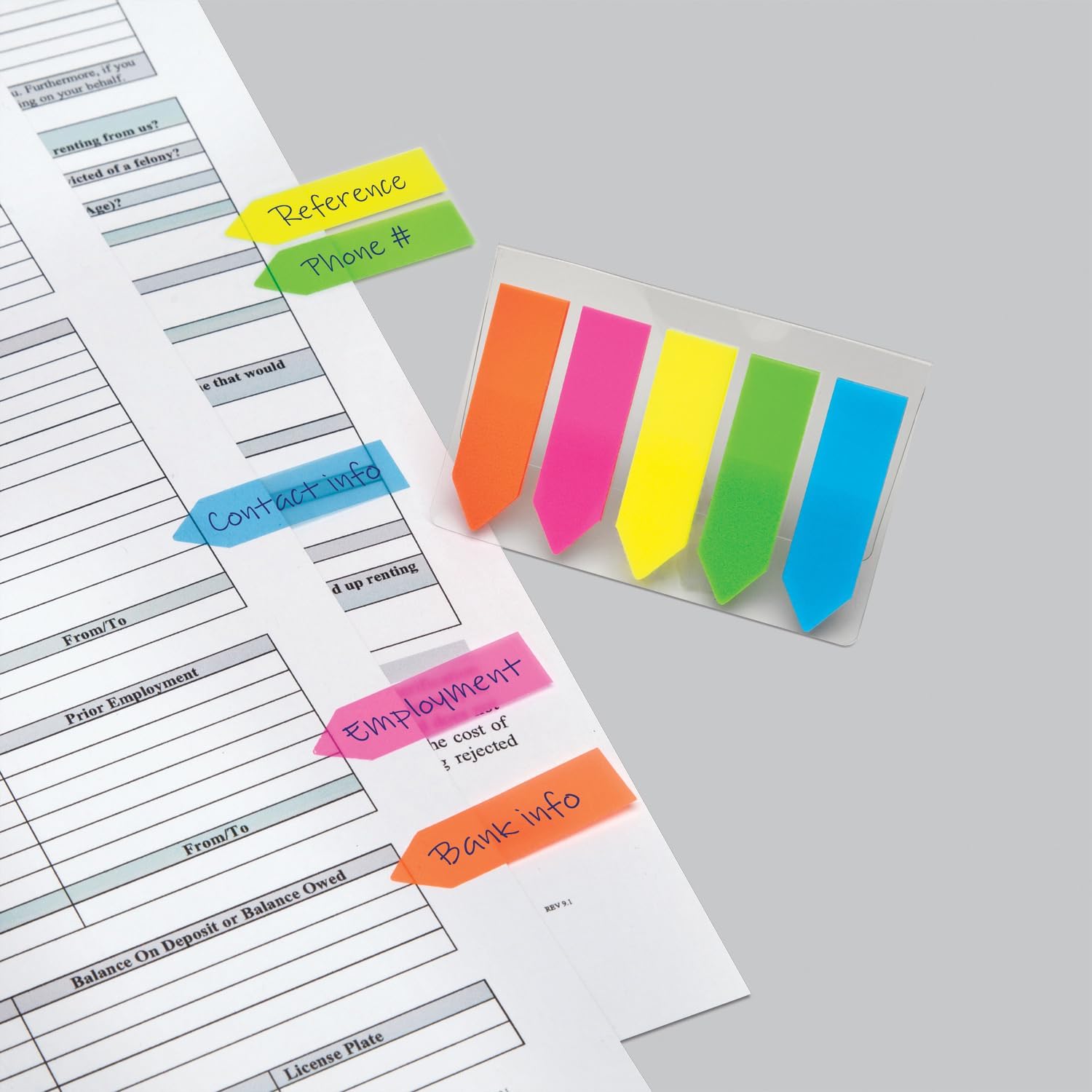 Redi-Tag 5-Color Arrow Flags in Handy Clip-On Holder, 125 Flags per Pack