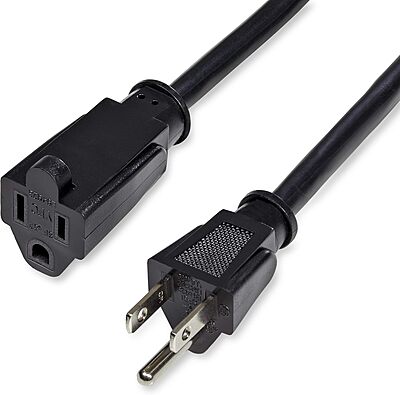 StarTech.com Power Extension Cord NEMA 5-15R to NEMA 5-15P