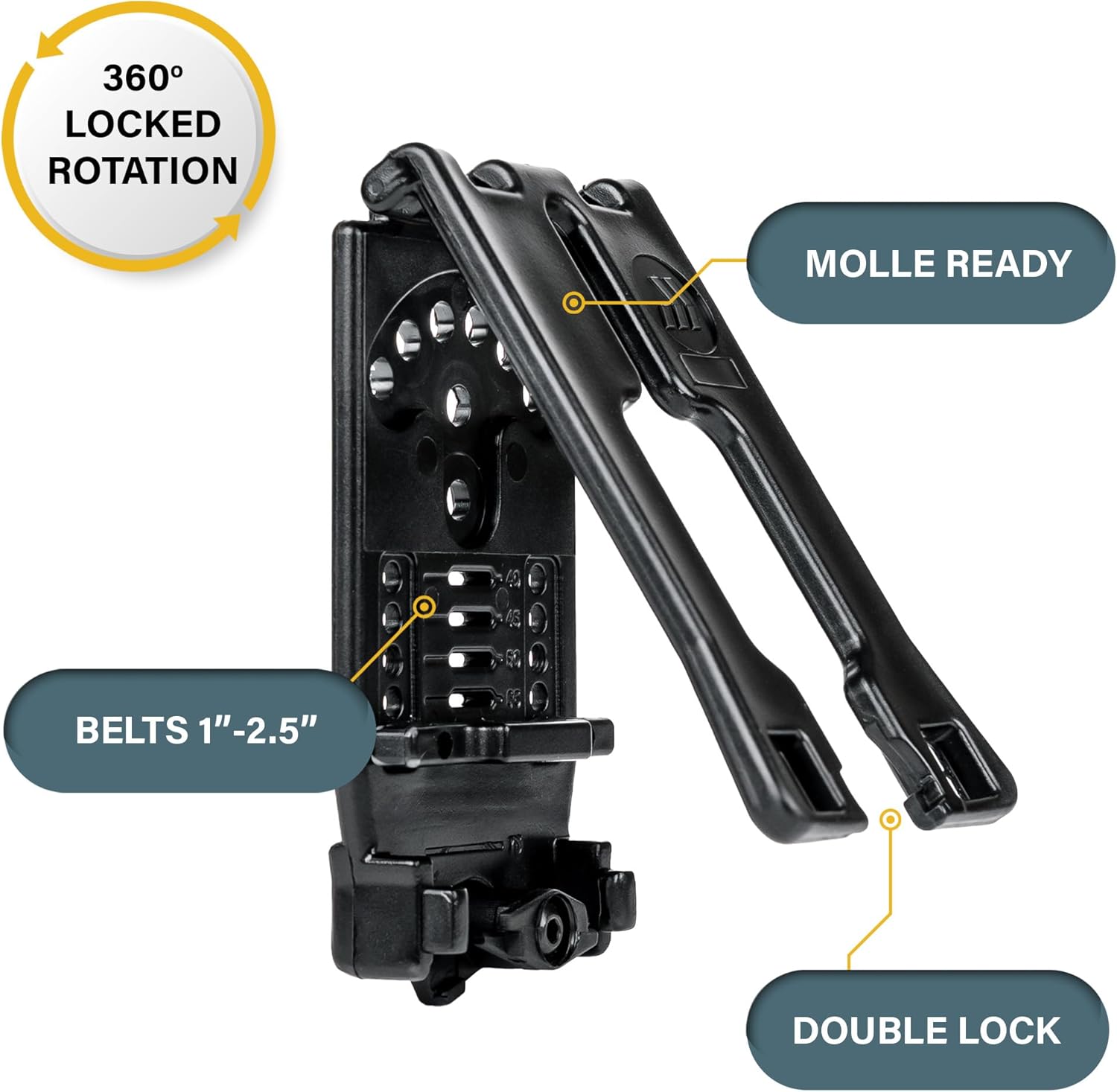 Hero's Pride Edge Radio Holder - Chicago PD Two Way Radio Holster for Duty Belt Up to 2.5" Wide