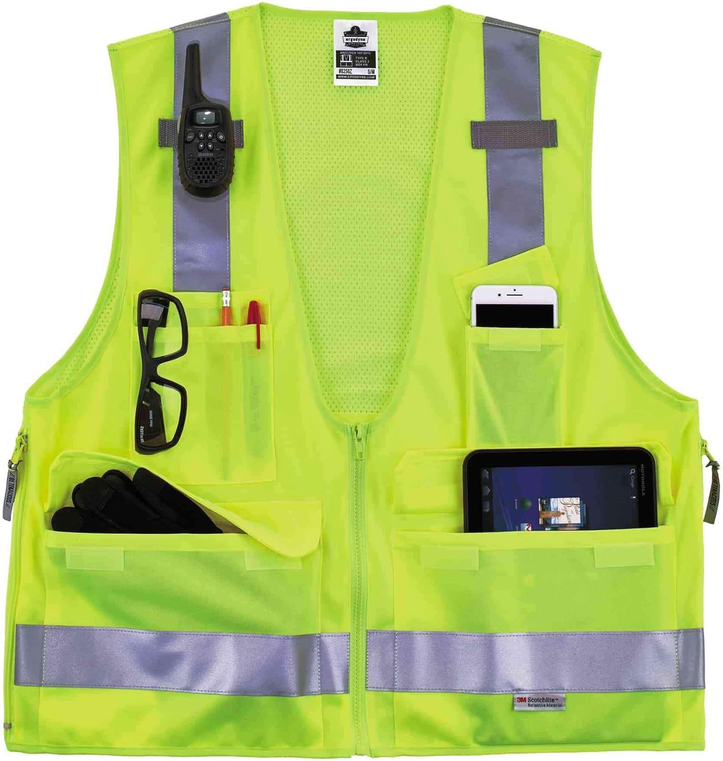 ERGODYNE GloWear 8250Z Surveyors Reflective Safety Vest