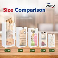 Duro 4# White Paper Bags 500-Count, White Paper Lunch Bags for Popcorn, Candy, Snacks & Treats, Bulk Disposable Lunch Sacks - 5.00 x3.12 x 9.75 Inches