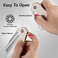 CIVIVI ExOne Folding Pocket Knife, 2.94" Nitro-V Reverse Tanto, G10 Handle