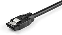 StarTech.com 12 Inch (30cm) Round SATA Cable - Latching Connectors - 6Gbs SATA Data Cord - SATA Hard Drive Power Cable - Black (SATRD30CM)