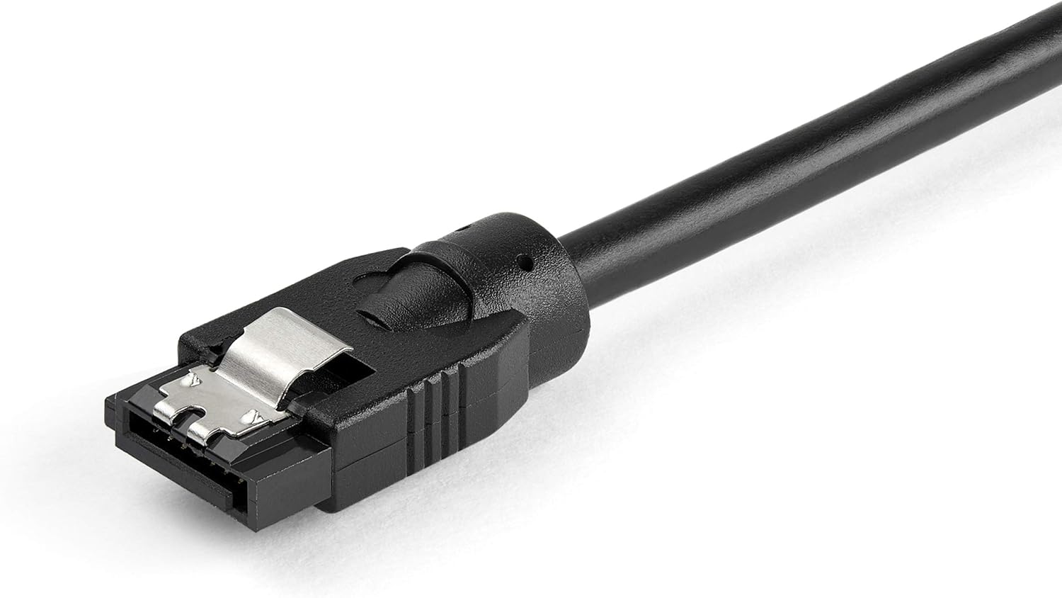 StarTech.com 12 Inch (30cm) Round SATA Cable - Latching Connectors - 6Gbs SATA Data Cord - SATA Hard Drive Power Cable