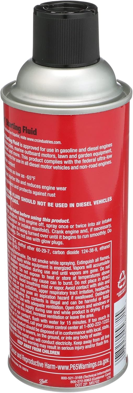 CRC Jump Start Starting Fluid with Lubricity, 11 Wt Oz, 05671