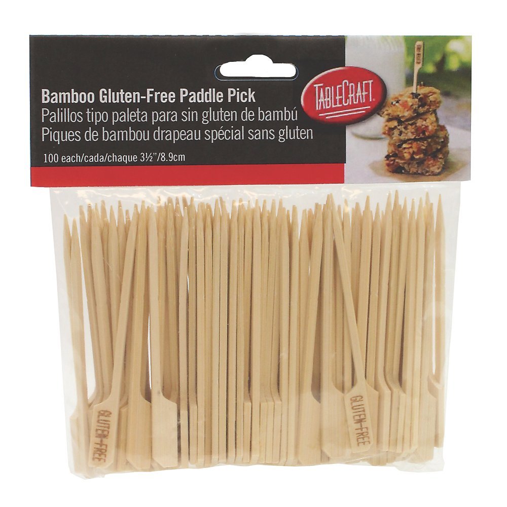 TableCraft Products BAMP35G Bamboo Paddle Pick, Gluten-Free, 3.5" (Pack of 100)