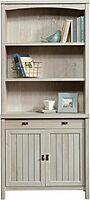 Sauder Costa Library Base, Coastal Cottage Cabinet, Office Storage Solution, Entryway Organizer - Chalked Chestnut Finish