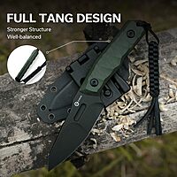 CIVIVI Propugnator EDC Fixed Blade Knife with Kydex Sheath, T-Clip and Lanyard, 4.15" D2 Blade