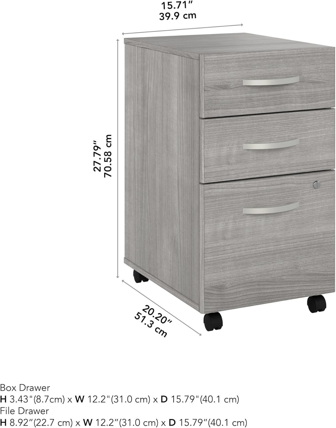 Bush Business Furniture Studio C 3-Drawer Mobile File Cabinet
