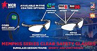 MCR Safety Glasses MP110 Clear Polycarbonate Lenses with UV Protection & Scratch Resistant Coating, Black Frame, 1 Pair
