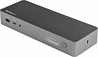 StarTech.com Universal Laptop Docking Station, Hybrid USB-C/USB-A Dock, Dual 4K DP/HDMI, 100W PD, Mac/Windows/Chrome OS, NIC