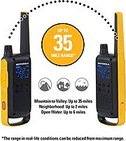 Motorola Solutions Talkabout T475 Extreme Two-Way Radio Black W/Yellow Rechargeable Two Pack