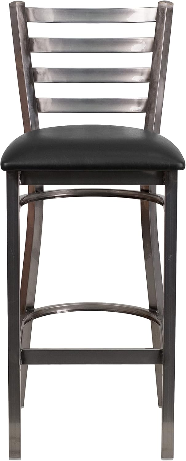 Flash Furniture HERCULES Series Clear Coated Ladder Back Metal Restaurant Barstool