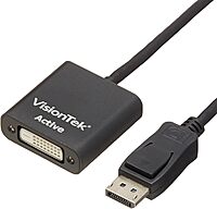 VisionTek DisplayPort to DVI-D Single Link Active Adapter, 7 Inches, Male to Female, for Lenovo, Dell, HP, Desktop Graphics and More (900340)