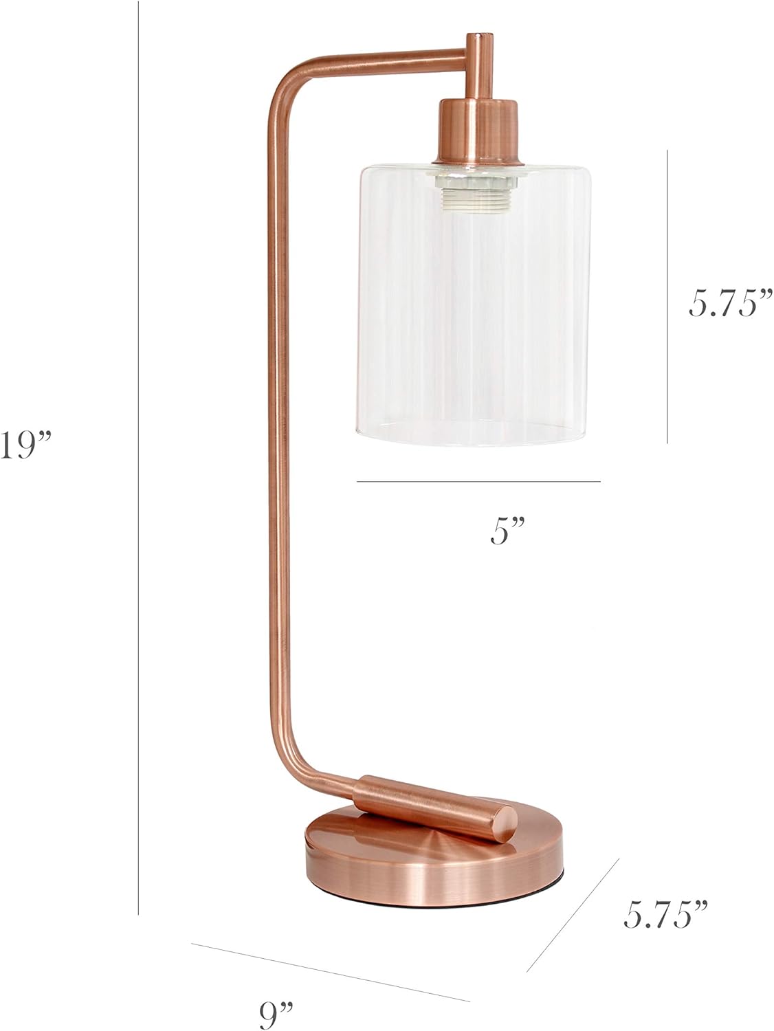 Simple Designs LD1036 Bronson Antique Style Industrial Iron Desk/Bedside Table Lamp