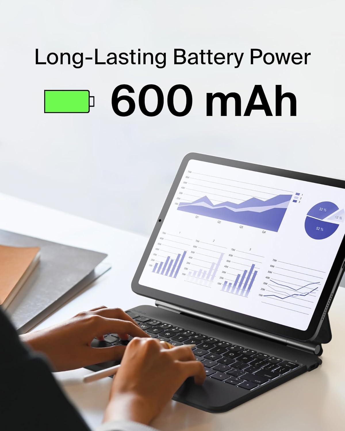 Belkin Pro Keyboard Case with Magnetic Stand, Backlit Bluetooth Keyboard, Trackpad & Apple Pencil Storage