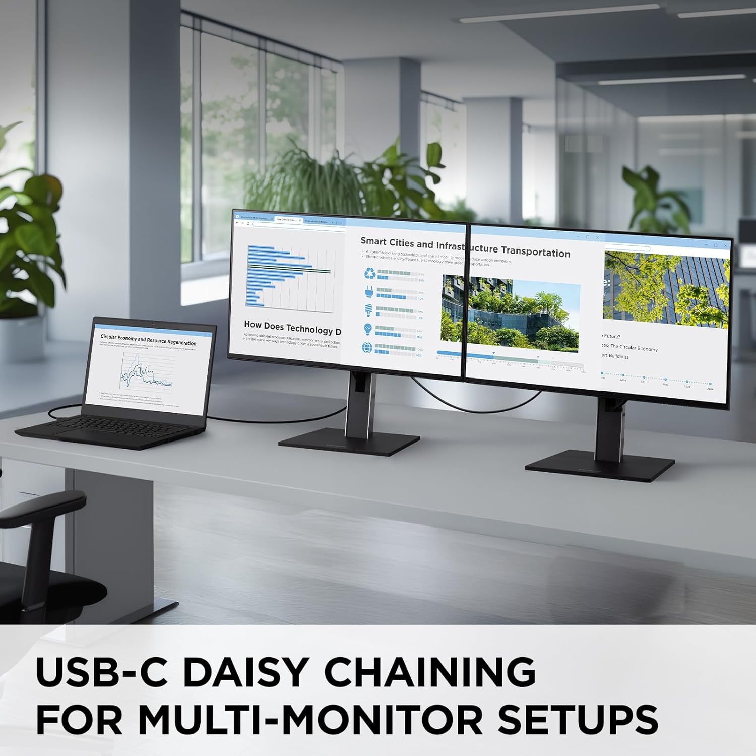 VIEWSONIC USB-C Docking Monitor with 100W, 5-Port USB Hub, HDMI & DisplayPort (Daisy Chain)
