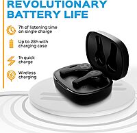 Treblab WX8 - True Wireless Earbuds with Pure Sound, Soft Silicone Ear Buds, IPX8 Waterproof, 28H Play, Wireless Charging