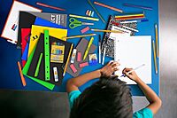 Trail maker 45 Piece School Supply Kit Grades K-12 - School Essentials Includes Folders Notebooks Pencils Pens and Much More!