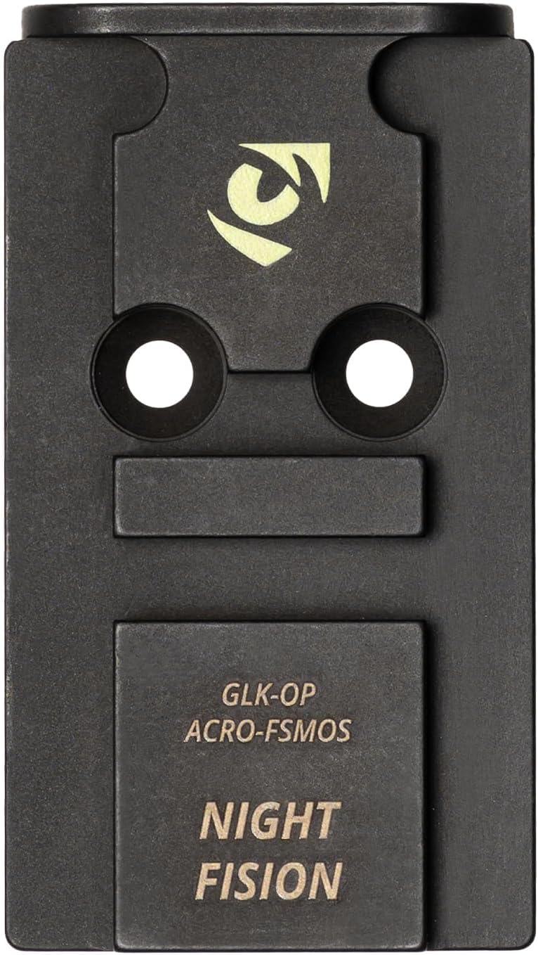 NIGHT FISION Optic Plate + Backup Sight Combo for Glock MOS (Aimpoint ACRO Compatible)