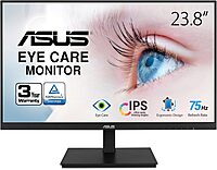 ASUS 23.8”1080P Monitor(VA24DQSB)-Full HD,IPS,75Hz,Speakers Adaptive-Sync Low Blue Light Flicker Free VESA Mountable