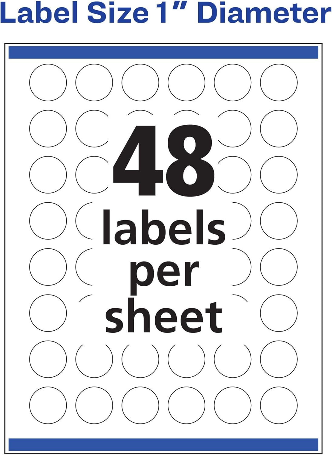 AVERY Glossy White Round Labels, 1in Diameter, Sure Feed, Permanent Adhesive