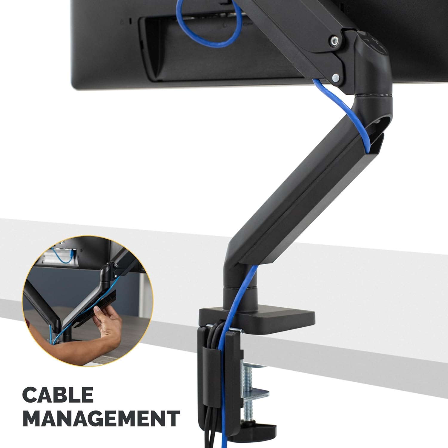 Fellowes Platinum Series Single Monitor Arm for 40-Inch Monitors, Full Motion, 360° Rotation
