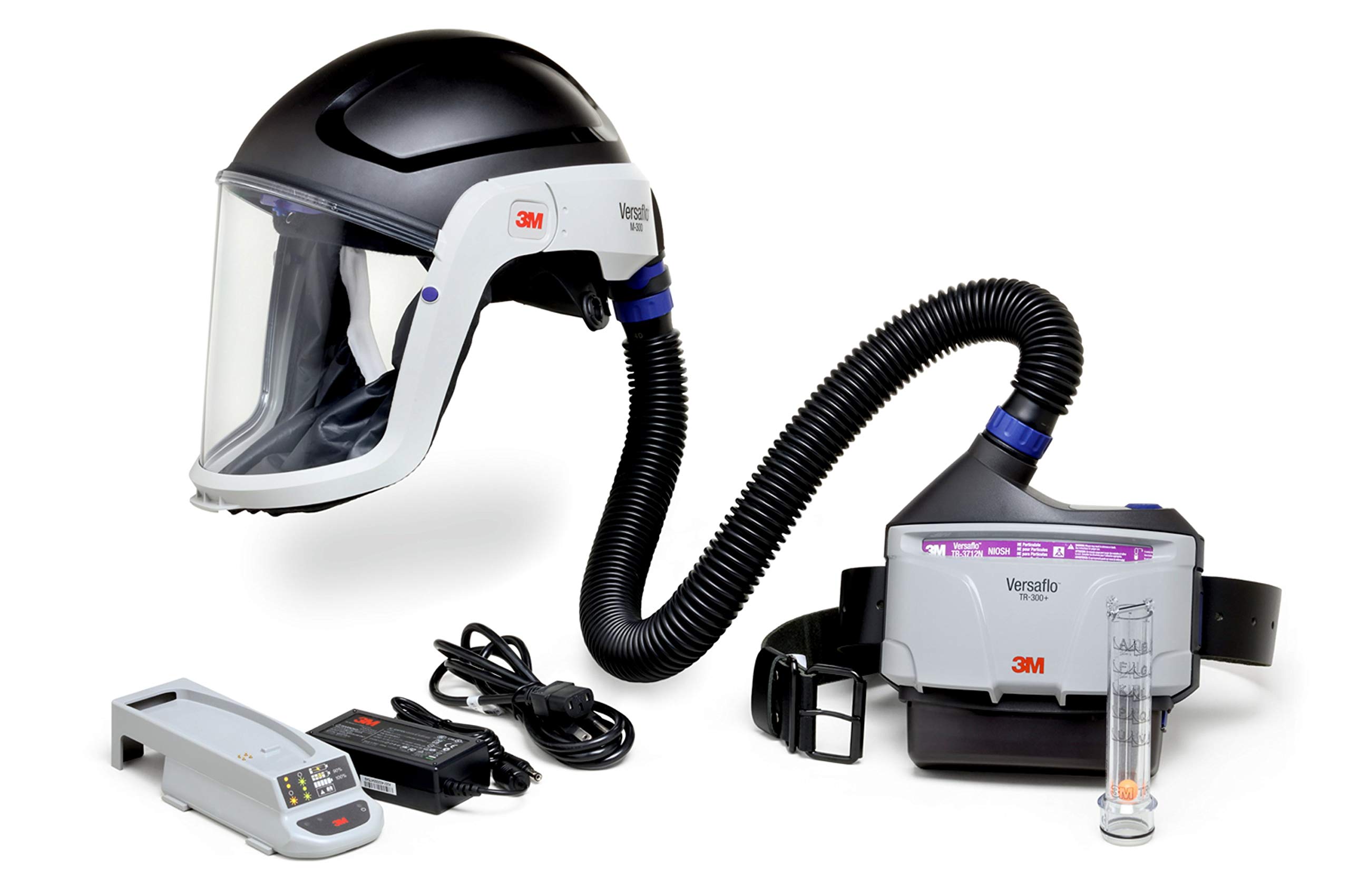 3M PAPR Respirator, Versaflo Powered Air Purifying Respirator Kit, TR-300N+ HIK, Heavy Industry, Hard Hat Assembly