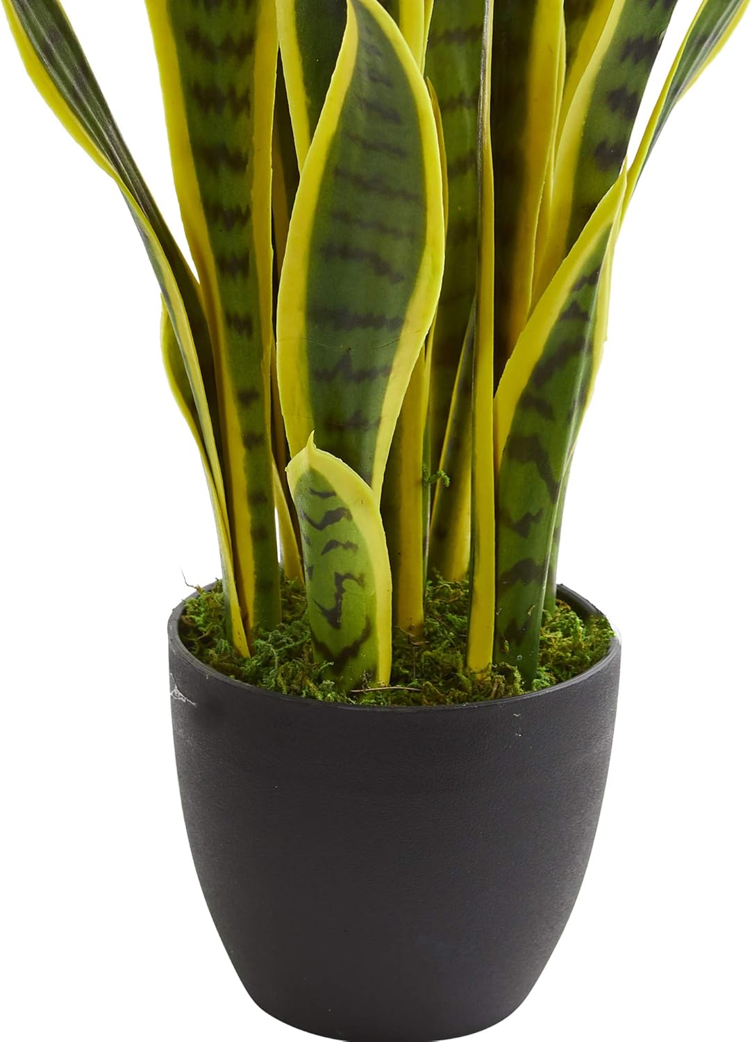 Nearly Natural Sansevieria 26in Artificial Plant With Pot, Green/Black