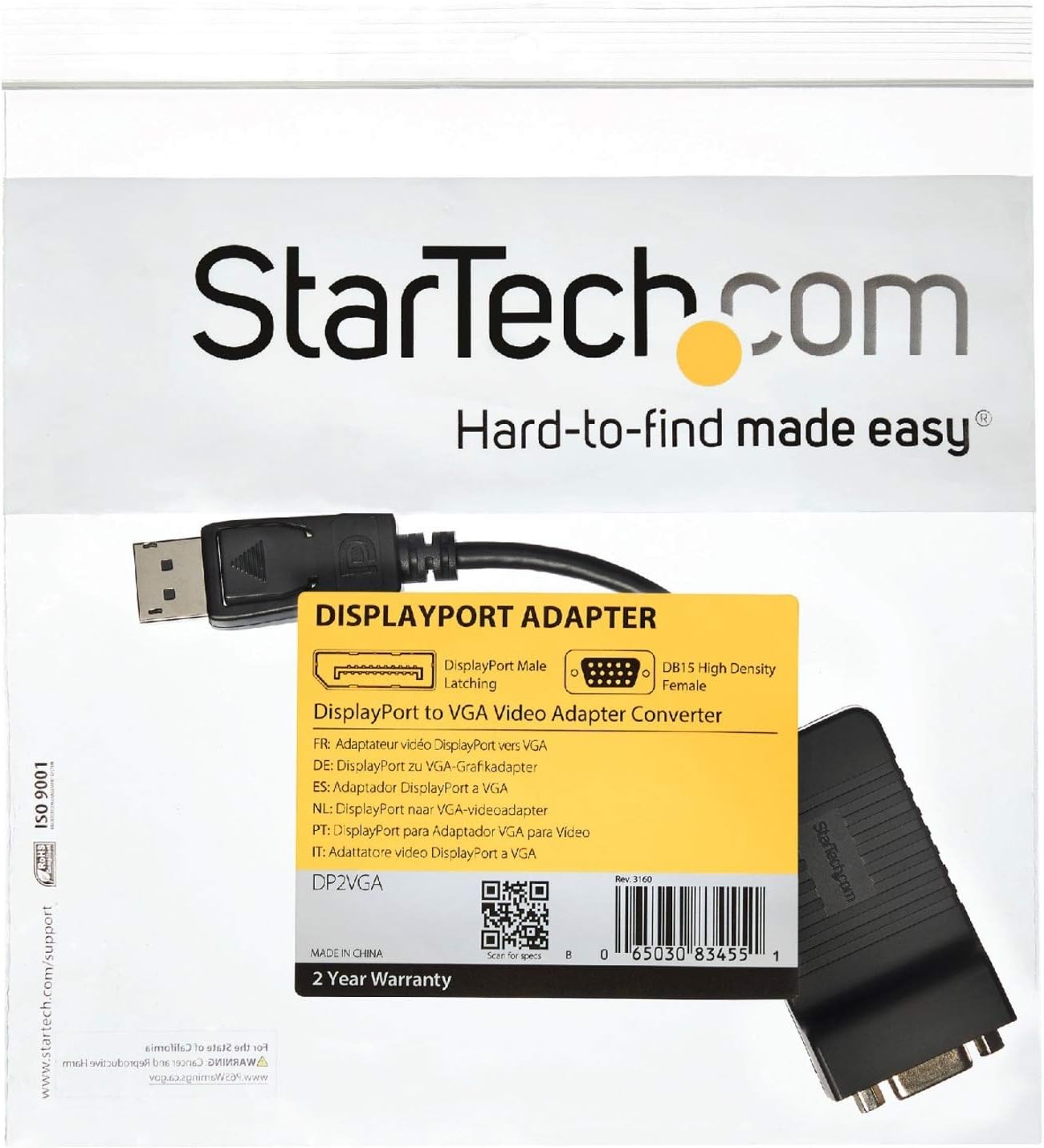 StarTech.com DisplayPort to VGA Adapter - Active DP to VGA Converter