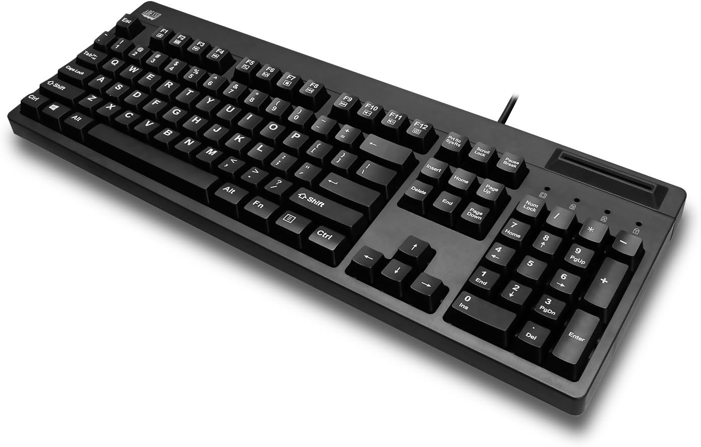 Adesso EasyTouch 630SB-TAA - Smart Card Reader Keyboard (TAA Compliant) - Cable Connectivity - USB Interface - 104 Key(s)