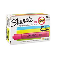 Sharpie Tank Style Highlighters, Chisel Tip, Assorted, Box of 12