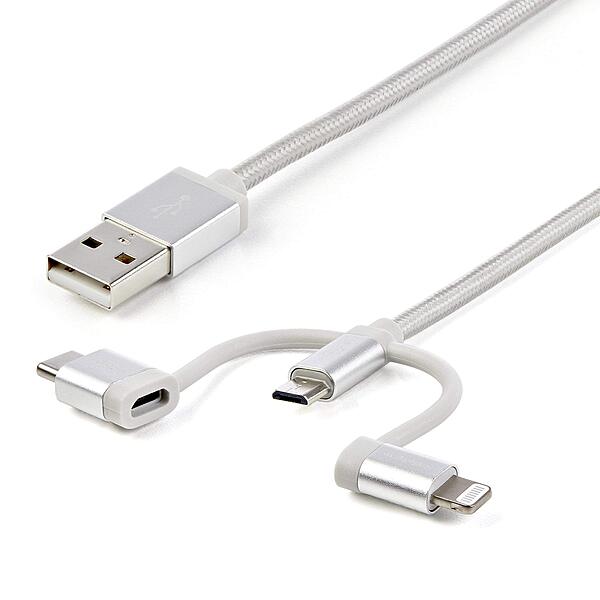 StarTech.com 3-in-1 Braided USB 2.0 Charging & Sync Cable (1m)