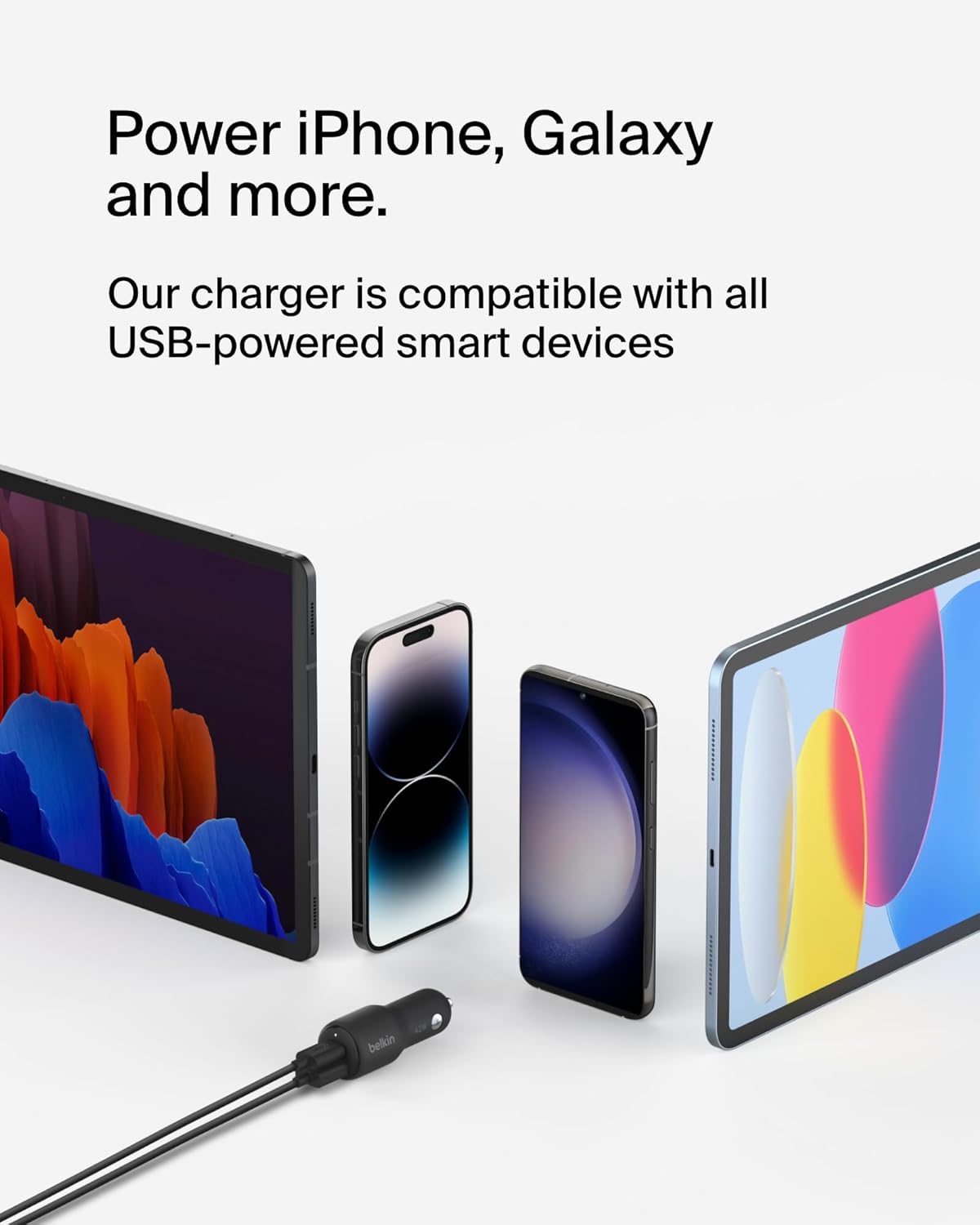 Belkin BoostCharge Dual Car Charger 42W (30W USB-C PD 3.1 + 12W USB-A)