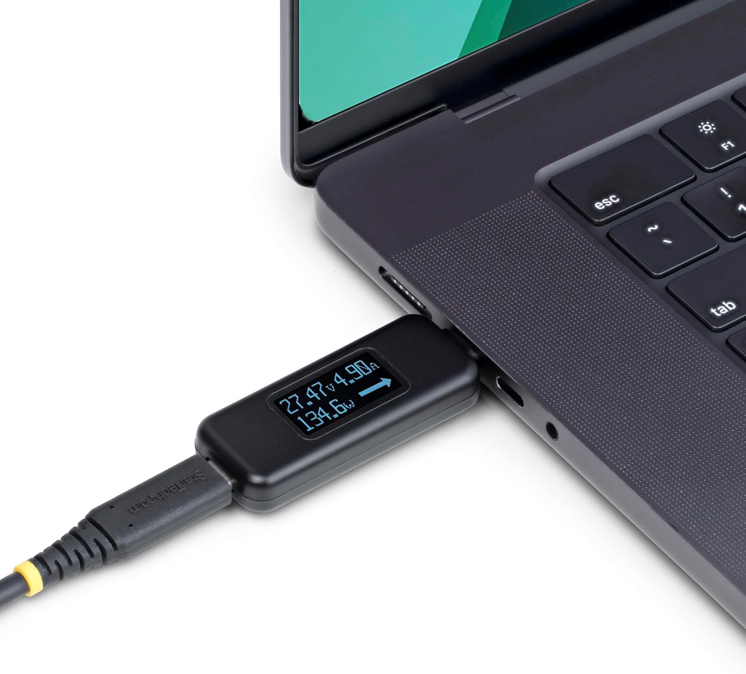 StarTech.com USB-C Power Tester, Digital Multimeter, Bi-Directional Voltage and Current Meter, 240W PD EPR, Cable/Port Tester