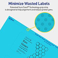 Avery Printable Rectangle Labels, Sure Feed Technology, 2-1/2" x 4", Bright Blue Labels, Print-to-The-Edge, Laser/Inkjet Printable, 30 Total, Great for Candles and Ingredients 30 labels