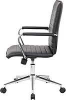 Boss Office Products Sleek Ribbed Vinyl Task Chair, Black