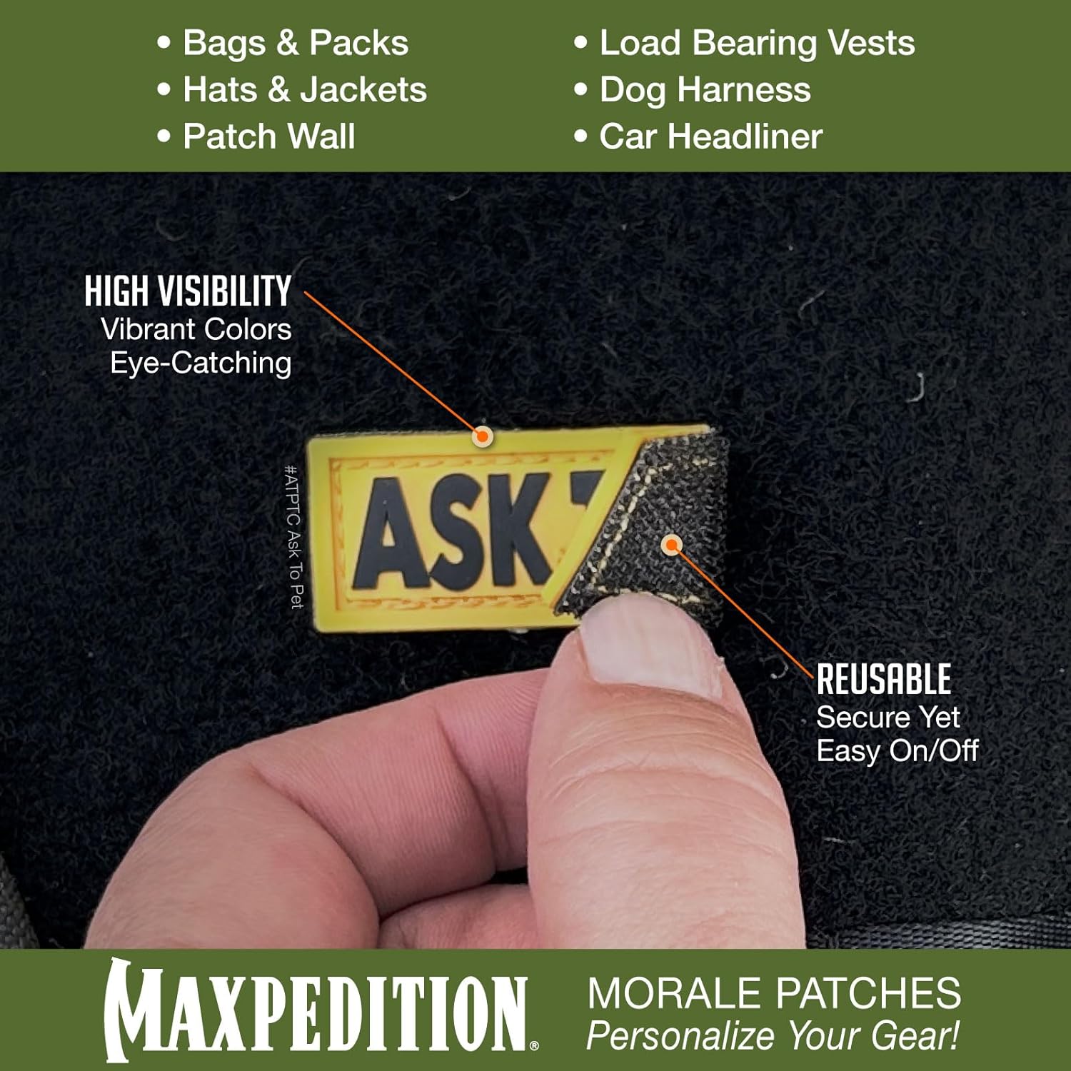MAXPEDITION Ask To Pet 3D PVC Morale Patch