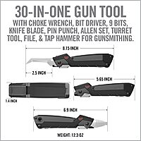 Real Avid Gun Tool Pro, 30-in-1 Gun Multitool for Shotgun & Rifles | Includes Choke Wrench,Bit Driver,Screwdrivers,Allen Set