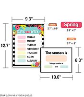 Schoolgirl Style Simply Stylish Tropical 92-Piece Calendar Bulletin Board Set for Classroom