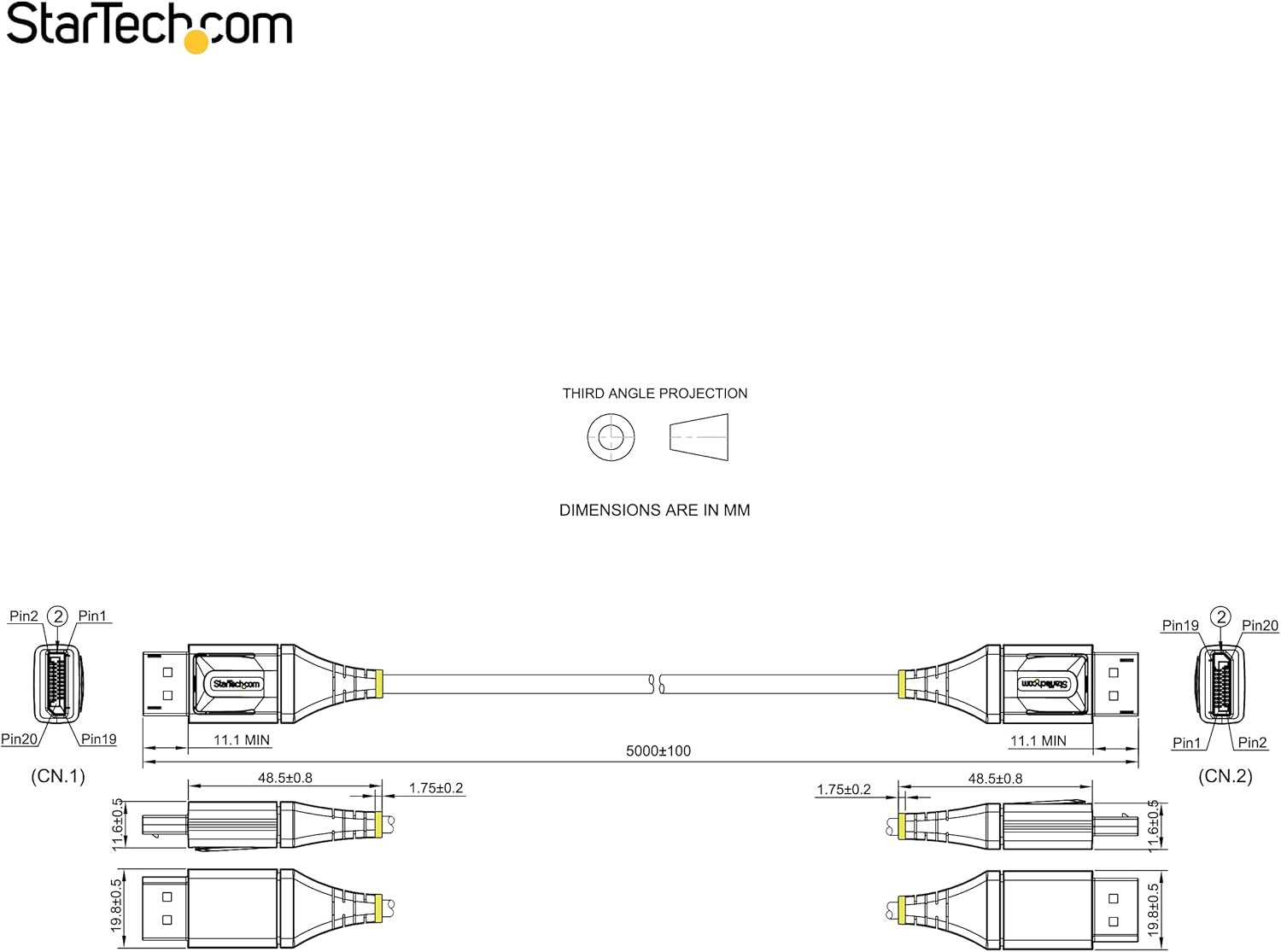 StarTech.com VESA Certified DisplayPort 1.4 Cable (DP to DP) — 8K60Hz HDR10, 4K120Hz