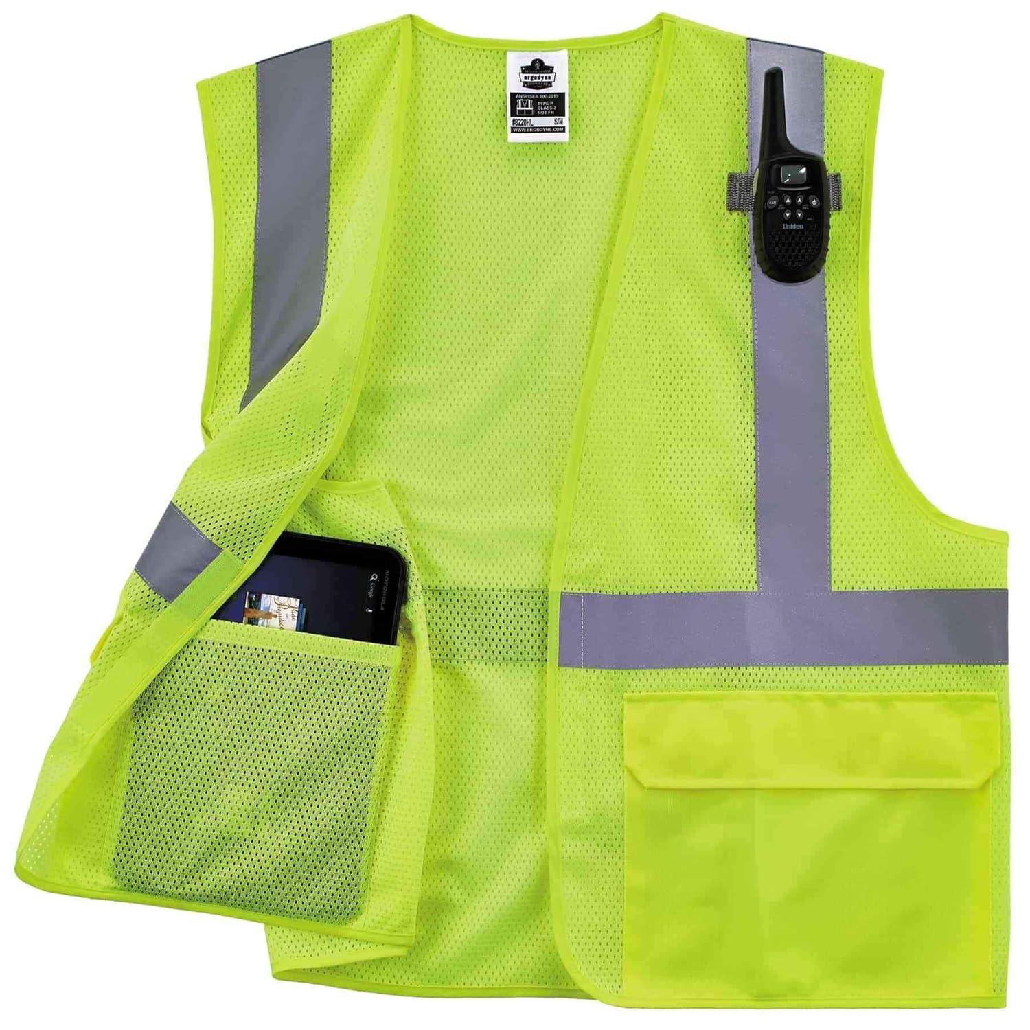 Ergodyne GloWear Safety Vest, Mesh 8220HL, Type R Class 2, 4X/5X, Lime