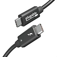 Plugable Thunderbolt 4 Cable with 240W Charging, Thunderbolt Certified, 3.3 Feet (1M),1x 8K Display, 40 Gbps, Compatible with USB4, Thunderbolt 3, USB-C - Driverless