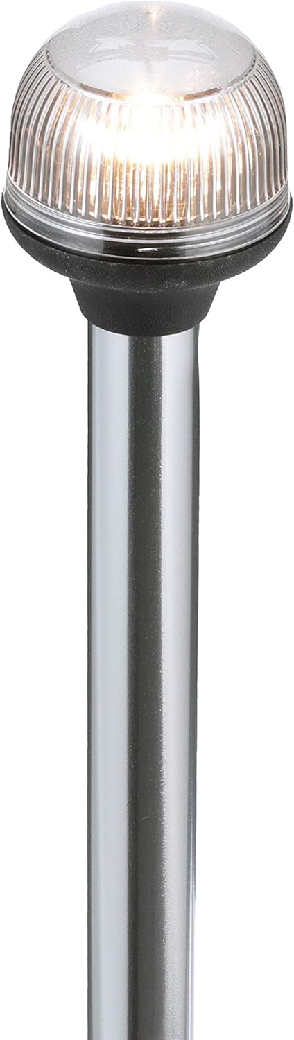 Attwood 5350-PA20-7 All-Round Incandescent Fold Down Navigation Light, Horizontal Mount, Black Base, 20-Inch