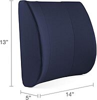 DMI Lumbar Support Pillow for Chair to Assist with Back Support with Removable Washable Cover to Ease Lower Back Pain